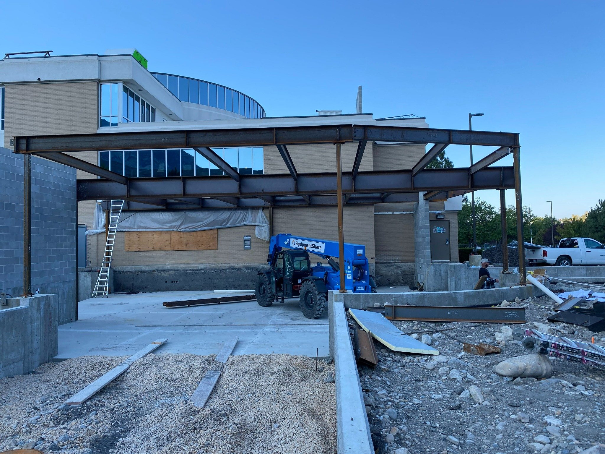 Completed steel canopy project by JDS Fabrication