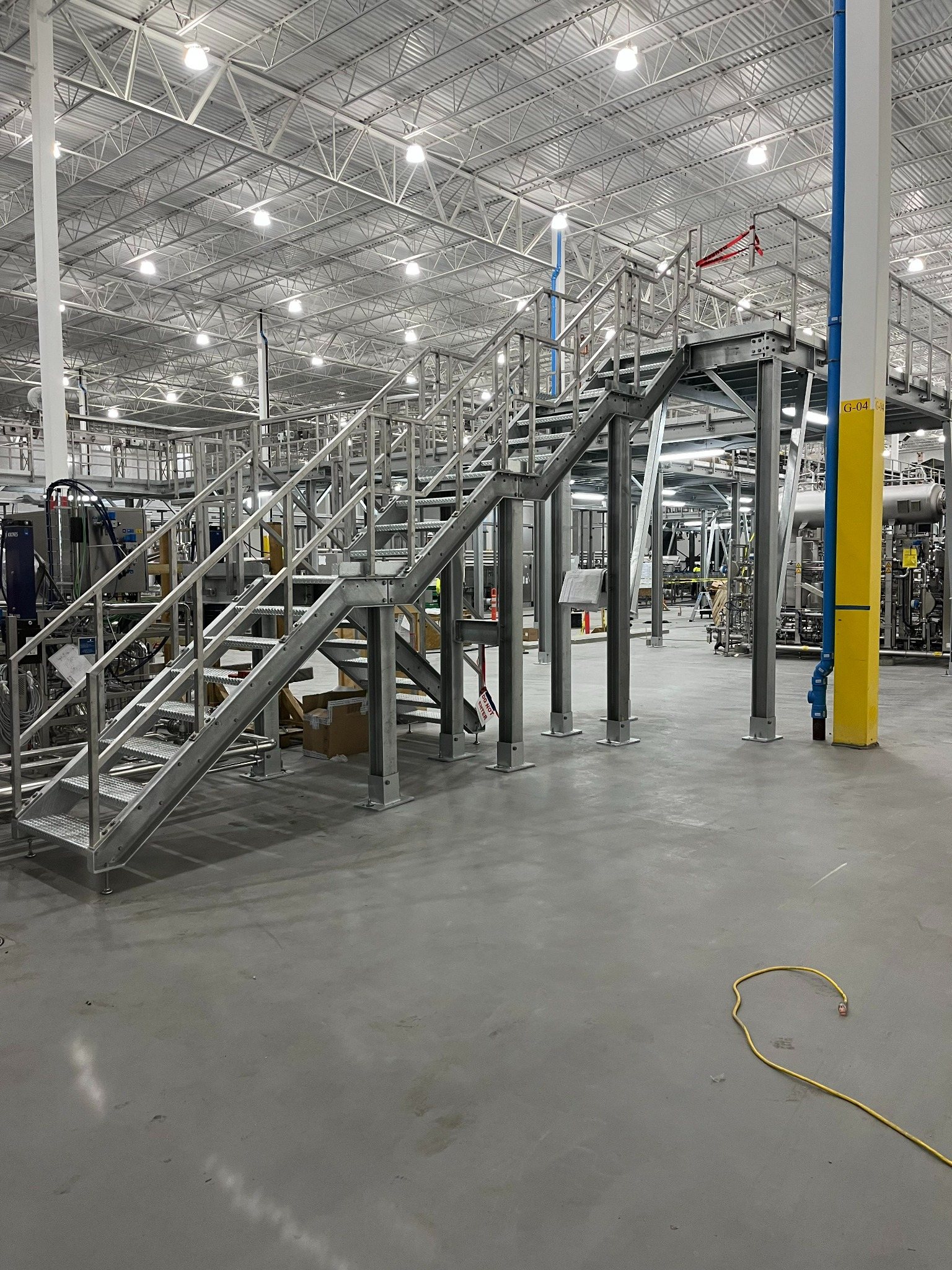 Industrial steel stairs and elevated platform